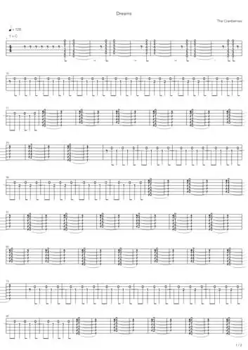 the cranberries《dreams》吉他谱