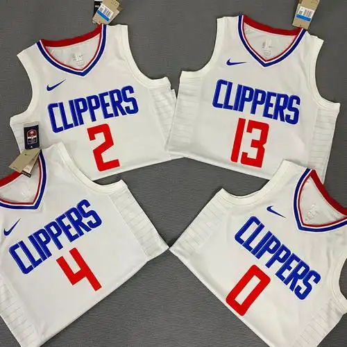 23赛季 快船队白色蓝色13号 乔治2号伦纳德0号 威少nba球衣篮球服