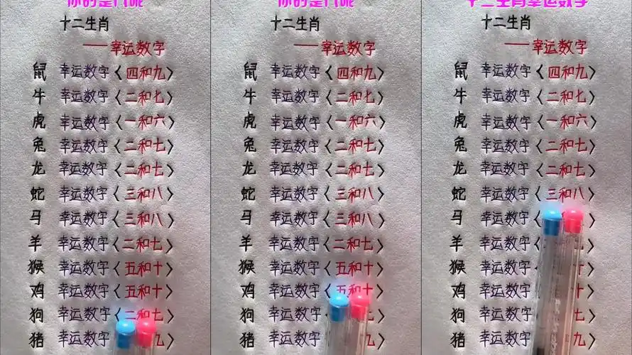 十二生肖幸运数字你的是几呢