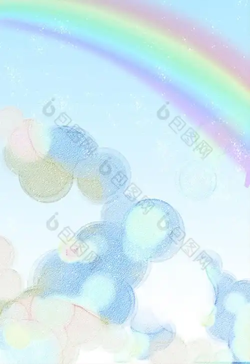 彩虹泡泡插画图片