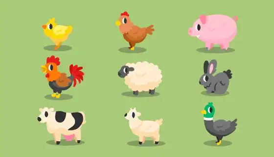 可爱的农场动物矢量素材(ai/eps/png)