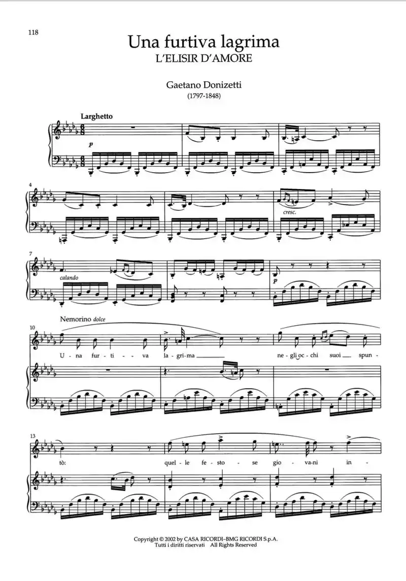 分享"偷洒一滴泪"谱例,版权意大利ricordi出版社 #美 - 抖音