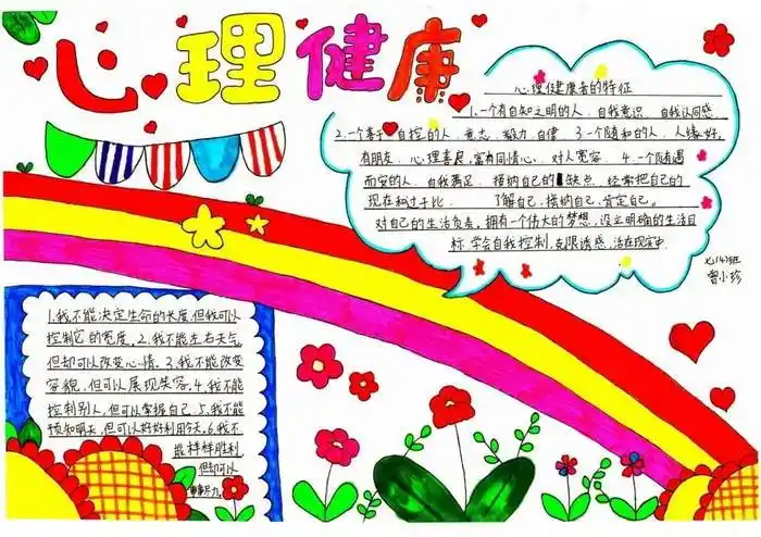 阳光心态健康成长心理健康手抄报