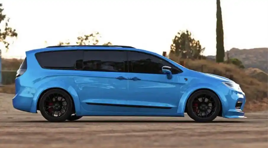 从渲染图可以看出,基于"hellcat"改装的车型为现款大捷龙车型,新车在