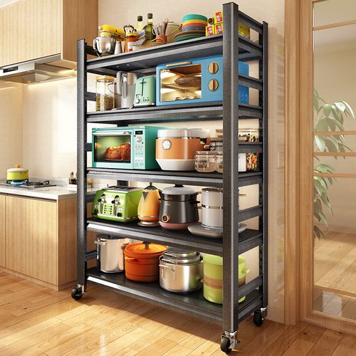厨房置物架落地式多层微波炉烤箱放锅具储物架多功能收纳货架家用