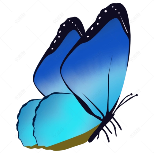 侧面蝴蝶卡通动物高清矢量