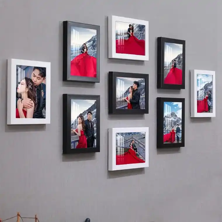 想要打造一个有品味的家居氛围,这款奢艺家九宫格照片墙相框是不 - 抖