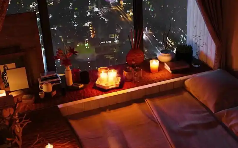 白噪音8小时睡觉专用丨再也不失眠丨下雨的夜晚窗前温馨的床和城市的