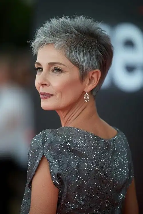 短发新时尚:头顶灰白女性的个性之选