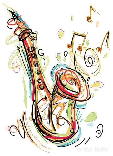 萨克斯管插画-正版商用图片1h61b1-摄图新视界