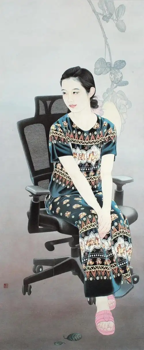 画家李峰工笔人物画作品欣赏