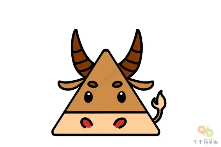 形状72变 用三角形画出牛简笔画