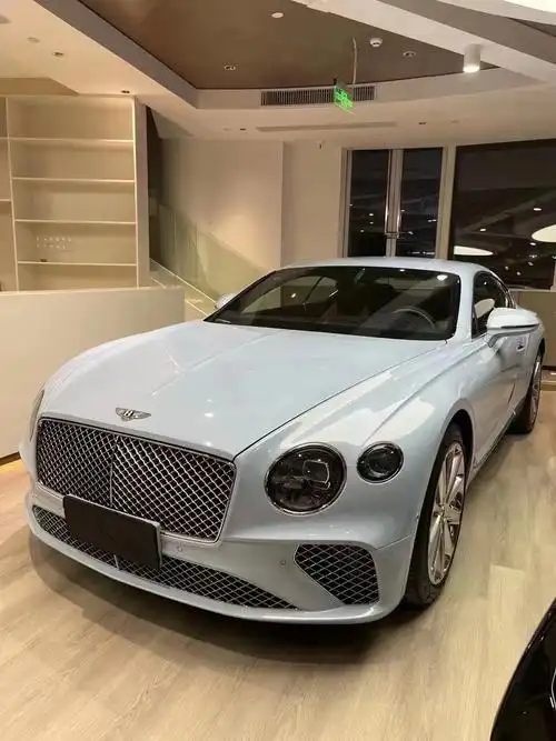 宾利欧陆gt40炫蓝帝王蓝亚麻白双拼内饰