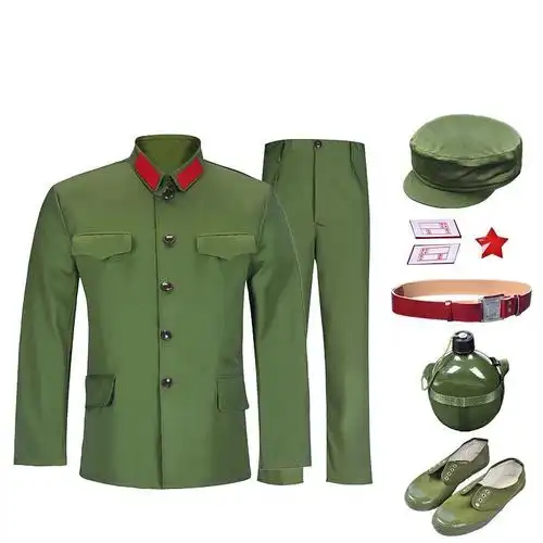65式军套装正宗的确良涤卡老式军装军迷怀旧老兵聚会演出服绿军装