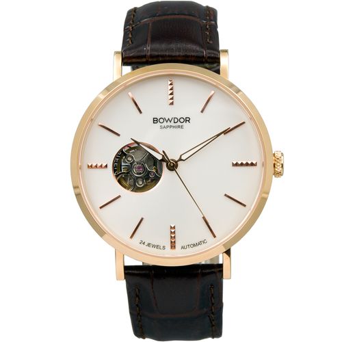 专柜bowdor宝舵88126男士手表机械表全自动皮带镂空国产腕表