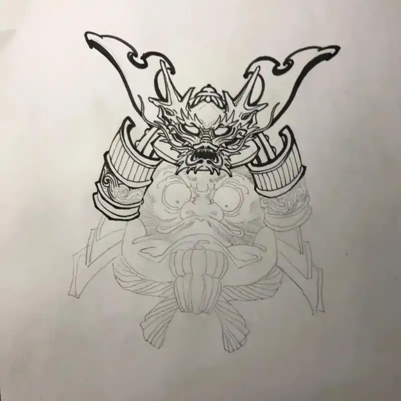 纹身手稿开运达摩与不倒翁的结合达摩蛋起源中国传到日本兴盛不同颜色