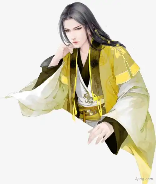 古风立绘红袍长发男子