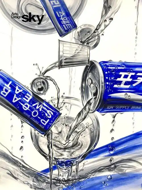 易拉罐创意素材装饰画插画超写实艺术分享