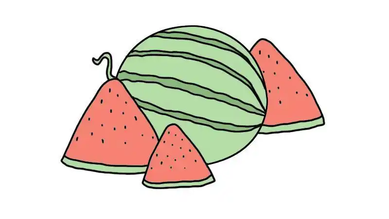 西瓜简笔画的画法 西瓜简笔画的教程 - 童乐福儿童网