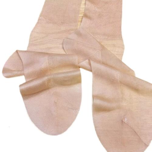 上海牡丹牌卡布隆罗文宽口老式锦纶丝袜女薄款夏季肉色透明防勾丝