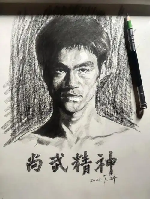 李小龙  #素描头像  #中国人