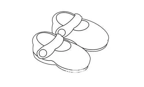 漂亮的凉鞋简笔画拖鞋凉拖鞋的画法-儿童简笔画大全凉鞋简笔画步骤