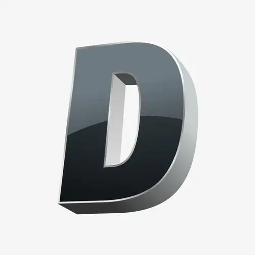 黑色立体悬浮字母d