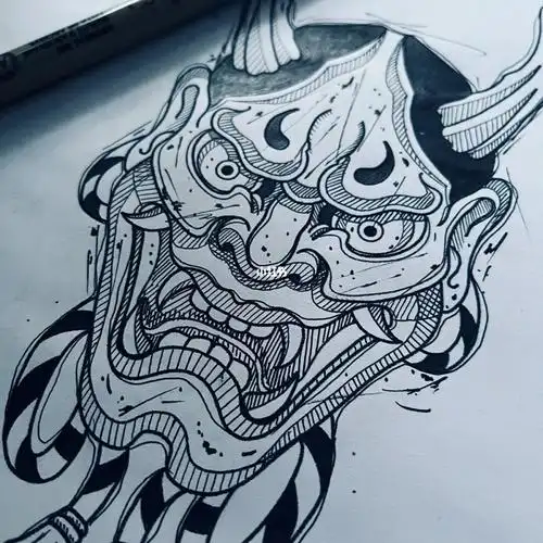 blackwork传统般若手稿