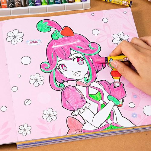 巴啦啦小魔仙画画本涂色绘画本3到6女孩涂鸦填色画册幼儿园图画本