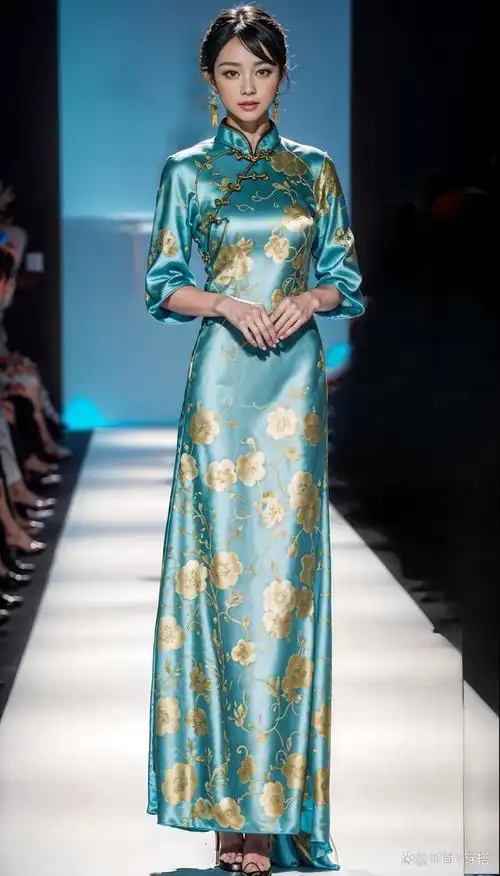 旗袍的设计灵感来源于满族传统服饰和汉族的长袍.