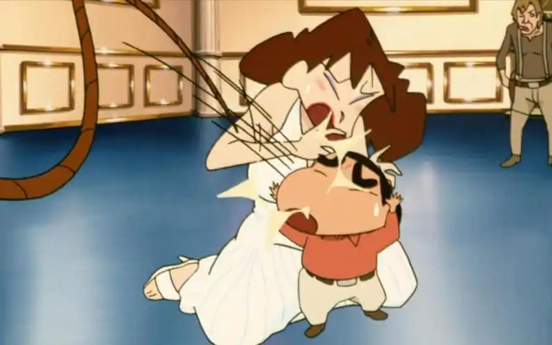 蜡笔小新:美伢被坏人欺负,小新挺身而出,挨了好几鞭子