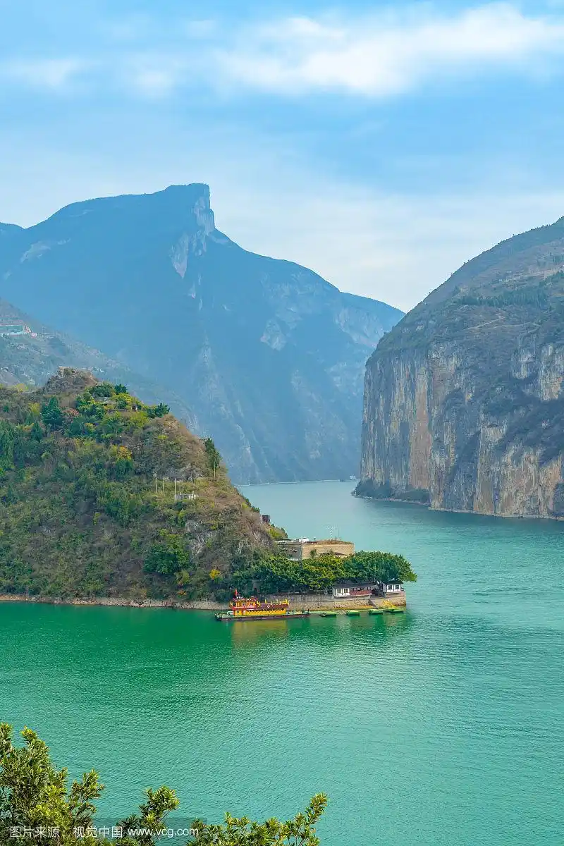 重庆市奉节县三峡夔门的白帝城瞿塘峡风景区风光旅游照片
