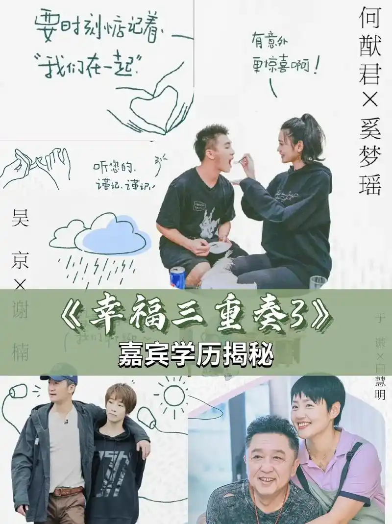 《幸福三重奏》嘉宾学历解密97.#幸福三重奏第3季 #幸福三 - 抖音