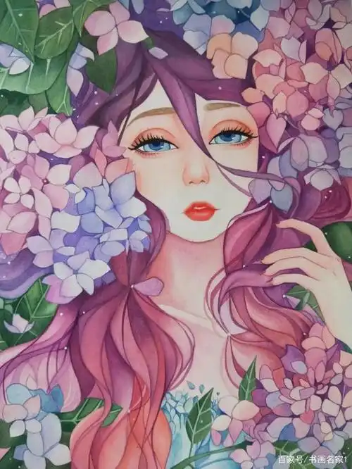 《临摹margaret moralesart作品水粉画no.3》尺寸:26x37cm