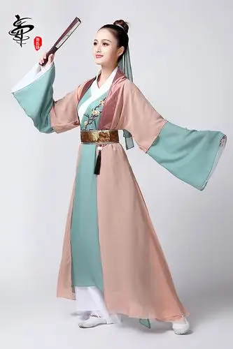 成人新款定制书生演出服纸扇荷花奖男款