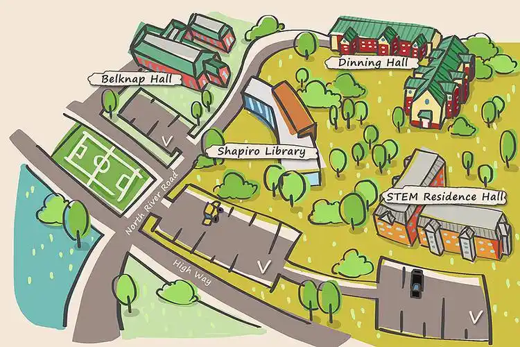 stem residence hall手绘地图