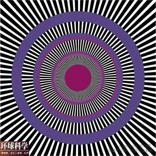 那位播音员被平行线柱之间的空白里间上下跳动的阴影错觉搞得很不耐烦