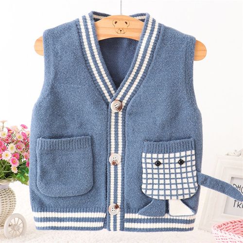 男童春秋款马甲婴儿针织毛线毛衣坎肩外穿洋气儿童宝宝开衫小背心开衫