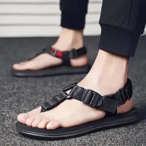 男士凉鞋2021夏季新款韩版潮流个性编织夹脚凉鞋青少年外穿沙滩鞋