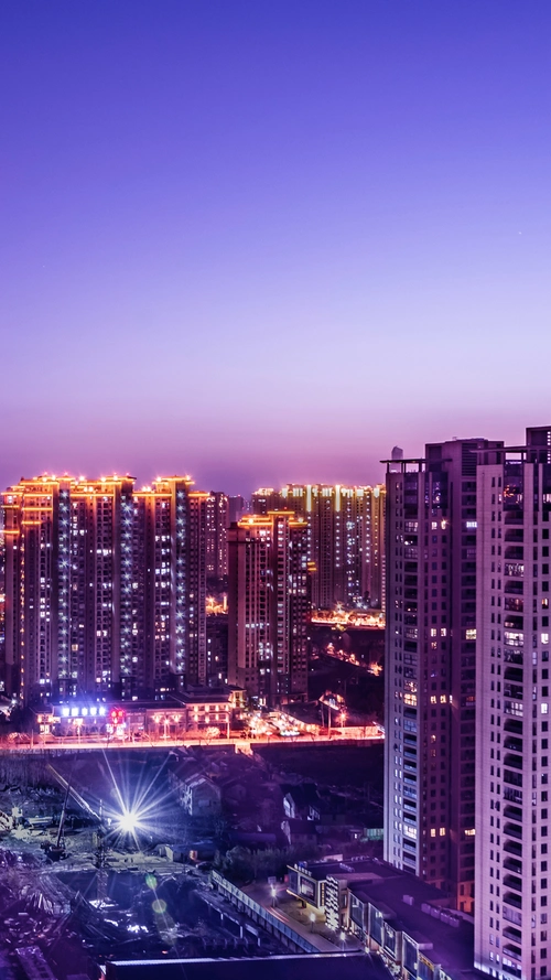 城市商业夜景h5背景素材