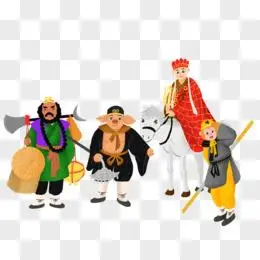 手绘唐僧师徒四人沙僧形象元素