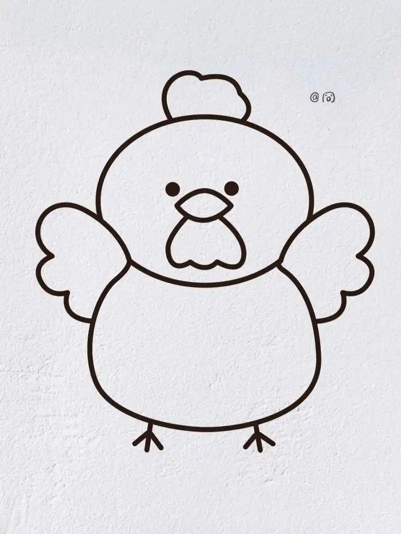 动物简笔画之可爱的小公鸡(内附过程图)