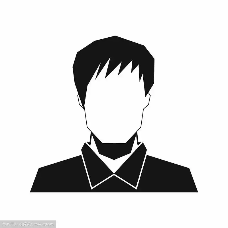 白色背景上的男人剪影头像