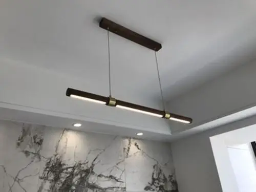 北欧led长条灯餐桌餐厅吊灯现代简约轻奢胡桃木办公工作室吧台灯