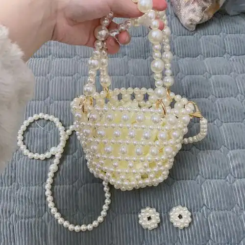 手工珍珠链条包