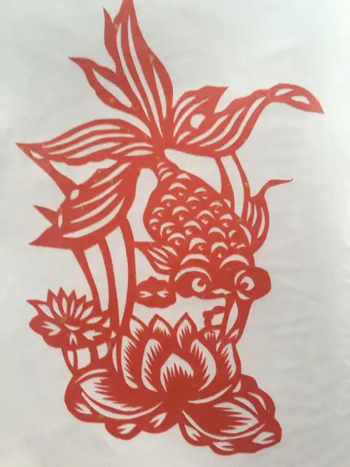 年有余金鱼中国风喜庆中国剪纸连年有余年年有鱼图案纹样内容年年有老
