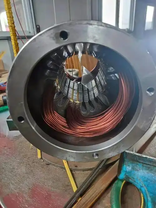 潜水泵电机定子线圈下线过程