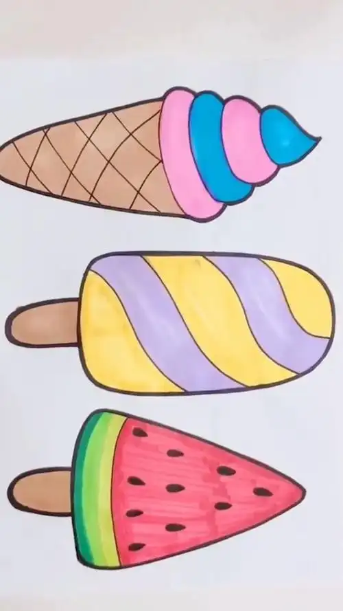 简单容易画的冰淇淋收藏起来哦!