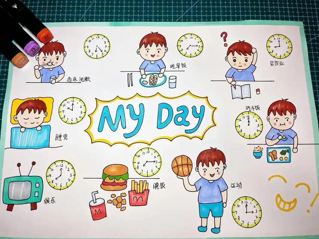 三年级数学时间作息表手抄报图片 - 抖音