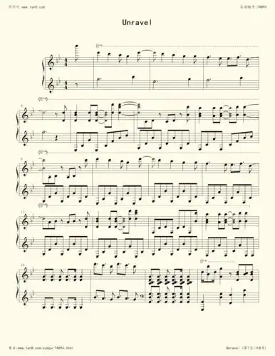 钢琴谱unravel高还原简化版